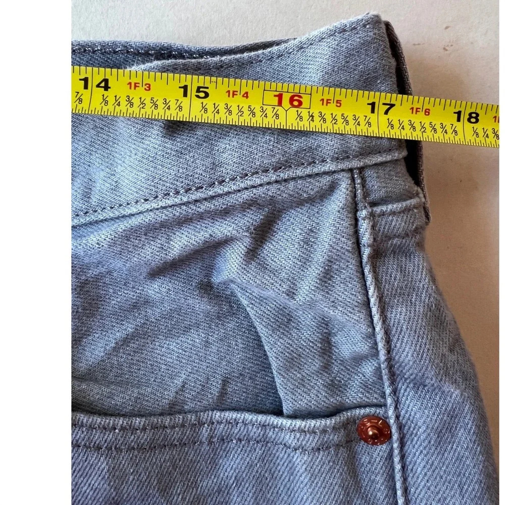 Levis 501 Original Fit Mens Gray Straight Leg Cotton Denim Jeans 36x34